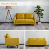 Velvet Loveseat Mid-Century Modern Sofa Tufted Couch with Wooden Legs for Living Room - 4 of 4