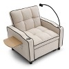 3-in-1 Convertible Sofa Bed with Side Table - Adjustable Sleeper Chair with Cup Holder, Phone Stand & Storage, Multi-Functional Futon for Small Spaces - 2 of 4