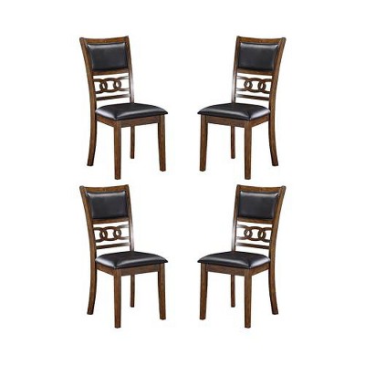 New Classic Furniture, Gia Ebony Wood Dining Chair with PU Seat (Set of 4)