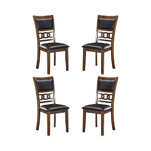 New Classic Furniture, Gia Ebony Wood Dining Chair with PU Seat (Set of 4) - 1 of 4