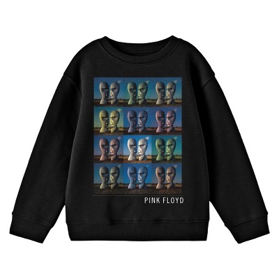 Pink Floyd Two Face Album Cover Art Crew Neck Long Sleeve Black Youth Sweatshirt XS