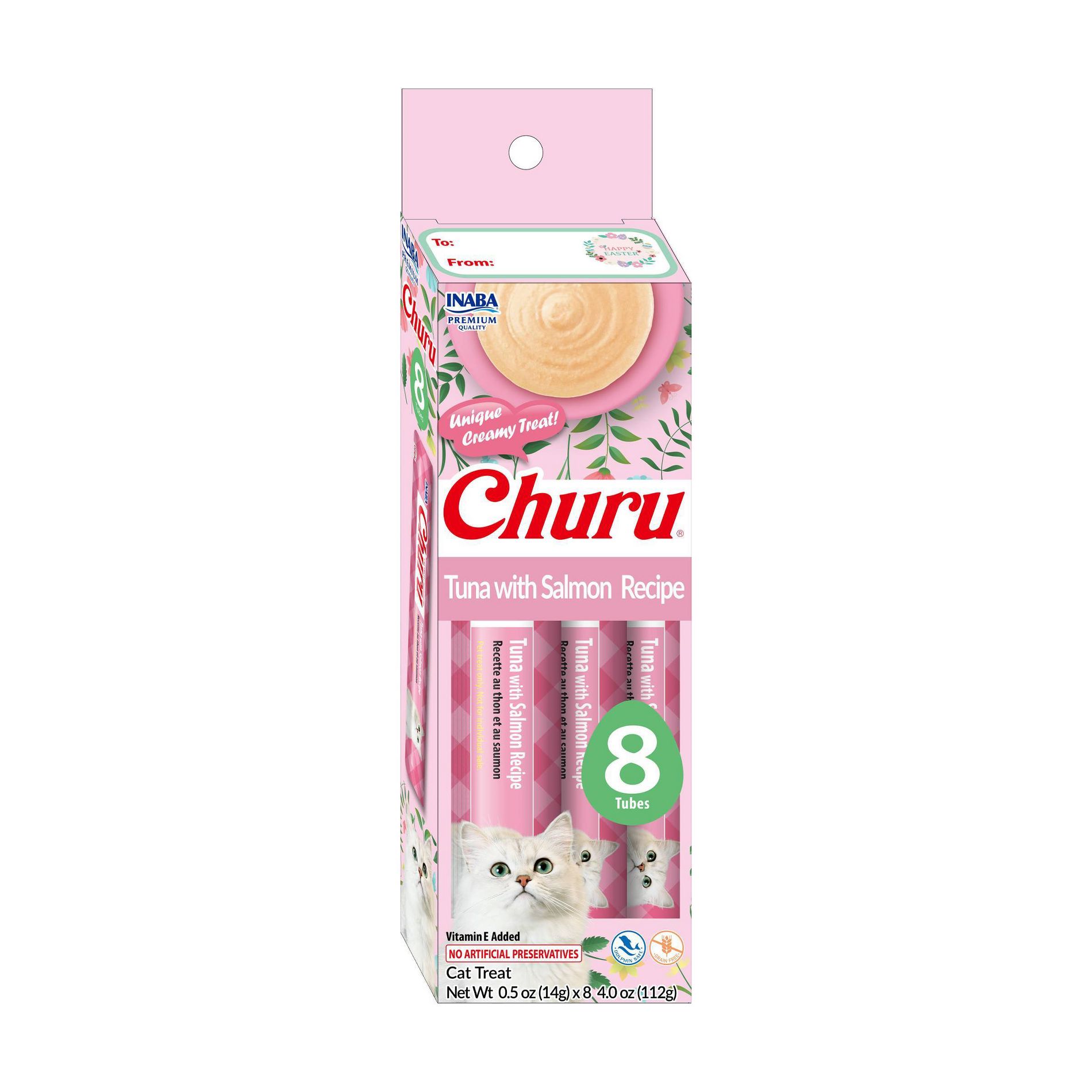 Inaba Churu Spring Tuna and Salmon Flavor Lickable Cat Treats - 4oz/8ct