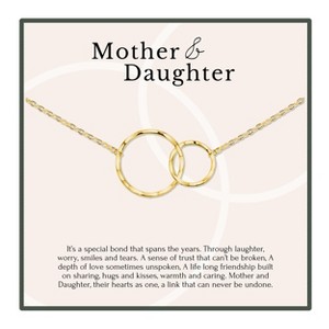 HOPE LOVE SHINE Mom Gifts from Daughter Set for 2 Mom Daughter Necklace 14K Gold Plated Sterling Silver 2 Rings 18" - 1 of 4