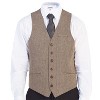 Gioberti Men's 6 Button Slim Fit Formal Herringbone Tweed Vest - 2 of 2