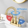 ALEXOUN  2-Handle Bathroom Sink Faucet with Pop-up Drain Brushed Golden - 4 of 4