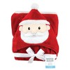 Hudson Baby Unisex Baby and Toddler Hooded Animal Face Plush Blanket, Red Santa, One Size - 2 of 2