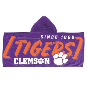 22"x51" NCAA Clemson Tigers Hooded Youth Beach Towel