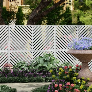 PexFix 72 in. x 47 in. Outdoor Privacy Rectangle Screen Galvanized Steel Panel Divider in White - 1 of 4