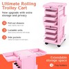 TASALON Lockable Salon Trolley Rolling Storage Cart - Pink - 2 of 4