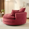 360° Swivel Sofa Chair - Corduroy Accent Barrel Chair with Dual-Layer Cushion & 3 Pillows - ModernLuxe - 3 of 4