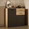 FUFU&GAGA Two-Tone Light & Dark Gray Kitchen Cabinet- Stylish Storage Solution Buffet Sideboard - 3 of 4