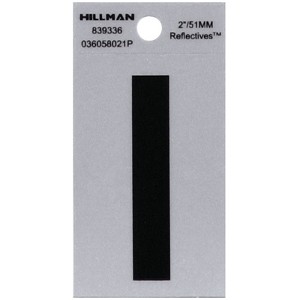 Hillman 2 in. Reflective Black Vinyl Self-Adhesive Letter I 1 pc (Case of 6) - 1 of 1