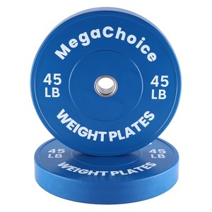 Rubber Bumper Weight Plates 10 LB 15 LB 25 LB 35 LB 45 LB 55 LB- 2 Inch Pairs Barbell Plates for Home Gym Strength Training - 1 of 4