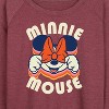 Women's - Disney - Minnie Mouse Repeat Lightweight French Terry Wide Neck Long Sleeve Shirt - 2 of 4