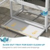 Skyzone Gray Wooden Bird Cage with Slide-Out Tray, Perches, Ladder & Birdhouse - Spacious Aviary - 4 of 4