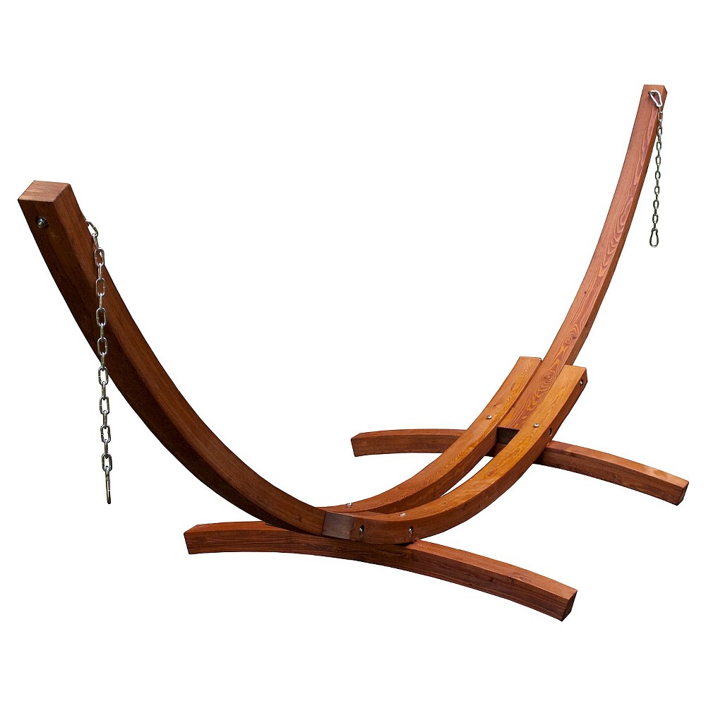 15 Foot Russian Pine Hardwood Arc Frame - Brown: Algoma Outdoor 2-Person Weather-Resistant Hammock Stand