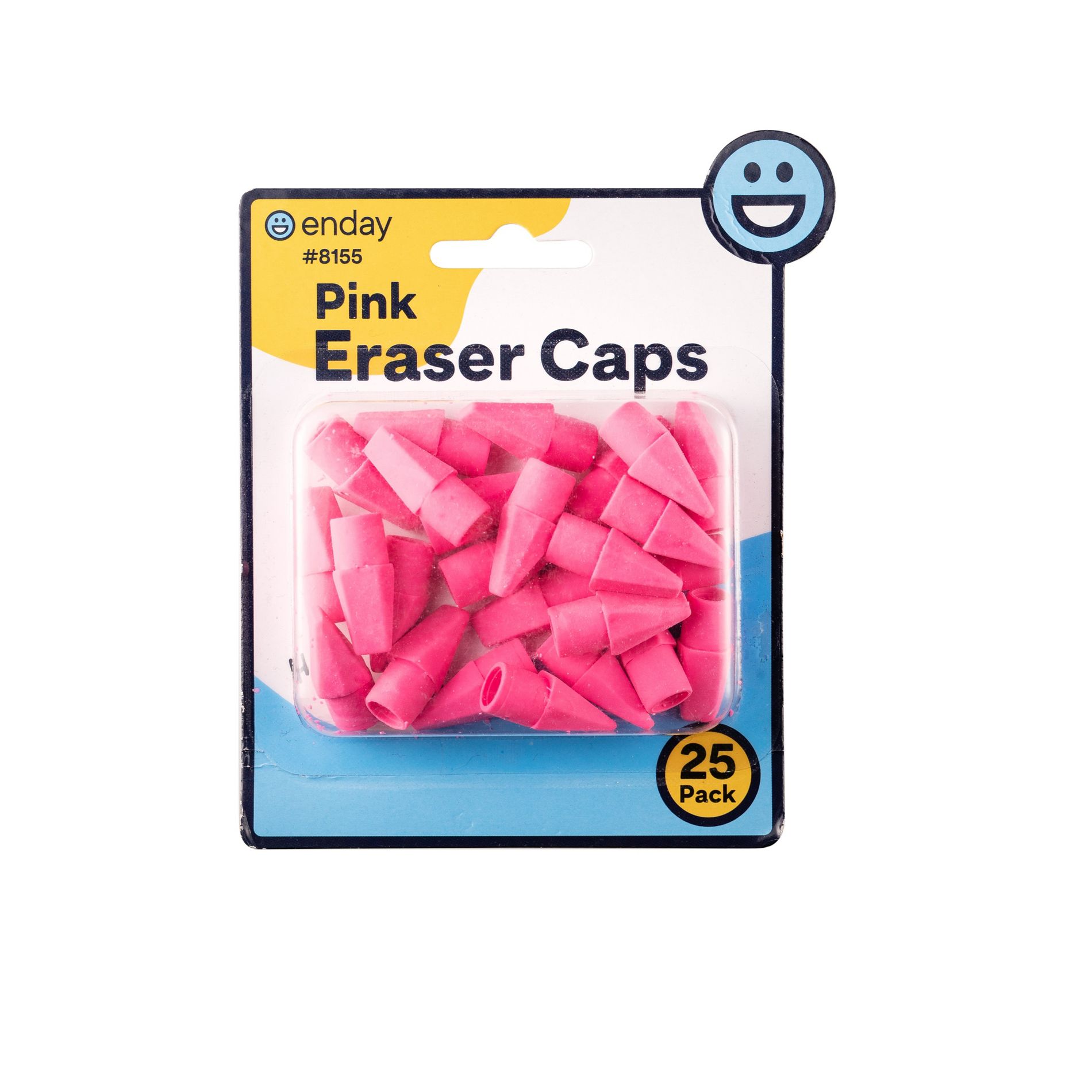 Enday Pencil Cap Eraser Pink, 25 Pack