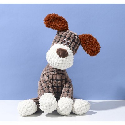 Mocamel Durable Chew Toy - Multi-Color Plush Animals with Textured Grip & Squeak for Dogs & Cats