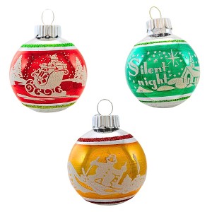 Christopher Radko 2.0 Inch Vintage Flocked Ornament Set Scene Holidays Tree Ornament Sets - 1 of 4