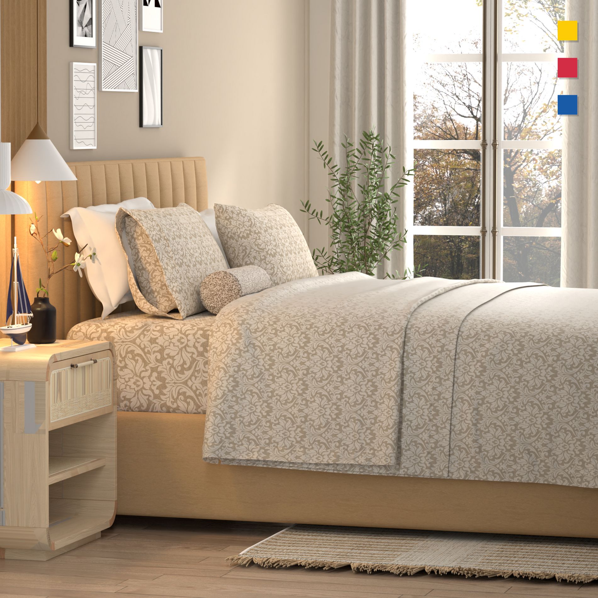 Color Sense 100% Cotton Percale Cool & Crisp Sheet Set