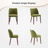 Dining Chair Set of 2, Linen Upholstered Dining Chair with Wood Legs, Wing Backrest, Thick Cushions for Dining Room, Living Room - 3 of 4