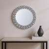HomeRoots 26" Silver Round Faux Crystal Bling Framed Accent Mirror - 2 of 4