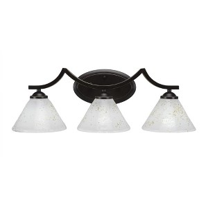 Toltec Lighting Zilo 3 - Light Vanity in  Dark Granite with 7" Gold Ice Shade - 1 of 1