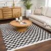 Hauteloom Kieu Black & White Checkered Shag Rug - 3 of 4