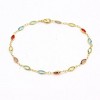 RMZ GOLD NYC 18K GOLD FILLED HIGH POLISH FINSH GOLD AND MULTI COLOR CRYSTAL OVAL ANKLET - 2 of 4
