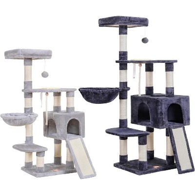 Heybly Cat Tree Cat Tower for Indoor Cats Multi-Level Cat Furniture Condo with Feeding Bowl and Scratching Board