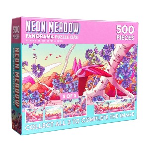 de.bored Neon Meadow 3 of 3 Panorama Puzzle - 500pc - 1 of 4