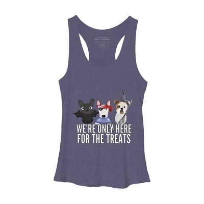 Women's Design By Humans Dog Halloween - We're Only Here For The Treats By PedigreePrints Racerback Tank Top