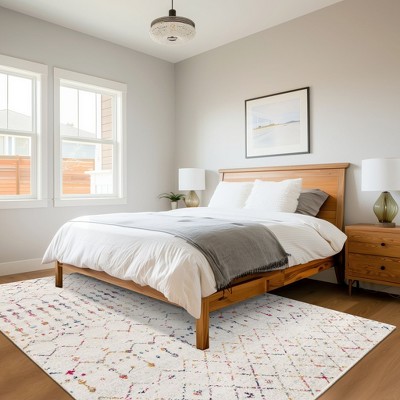 Elevated Trellis 4' Square Light Multi Synthetic Accent Rug
