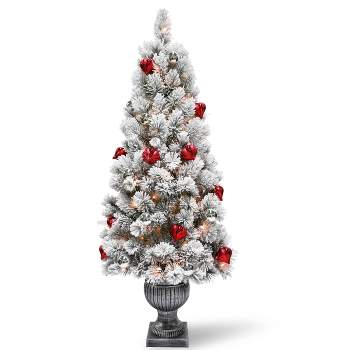 National Tree Company 5' Snowy Bristle Pine Artificial Pencil Christmas Tree 100ct Clear