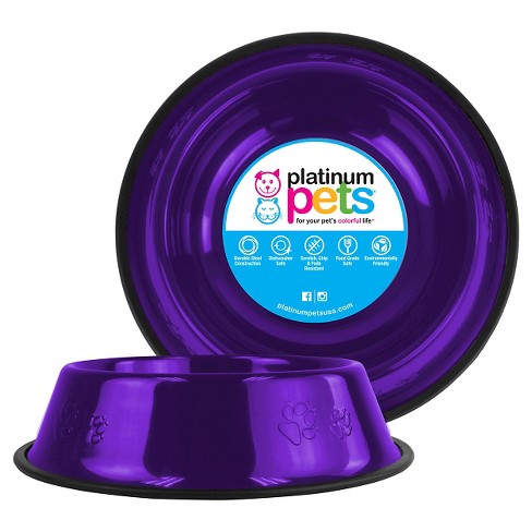 Platinum Pets Embossed Non-Tip Cat/Dog Bowl - Electric Purple - 3.5 Cup