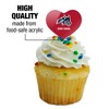 Stony Brook University Seawolves Logo Heart Love Cupcake Picks Toppers Decoration Set of 6 - 3 of 4