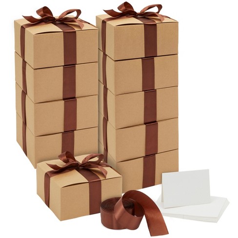 Choose QTY Christmas Birthdays Brown Kraft Box Bag Wedding Favour Boxes 