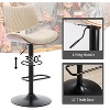 QingMoon 360°Swivel Mid Century Bar Stools Set of 2, PU Upholstered, Adjustable Height Bar Stools, for Kitchen Island, Pub, Restaurant - 4 of 4