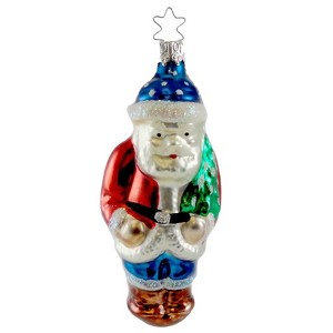 Old World Christmas 4.0 Inch Santa W/Tree Ornament Tree Ornaments - 1 of 2