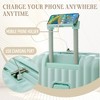Gulches 20"/24"/28" 3 pcs/set in ABS Spinner Wheel Luggage, Carry on Suitcase, with Cup Holder & USB Port & Phone Holder (Mint Green) - 3 of 4