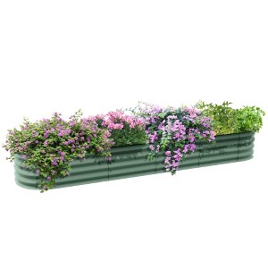 Outsunny Galvanized Raised Garden Bed Kit, Metal Planter Box with Safety Edging - 1 of 4