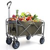 VYNXARIA Outdoor Garden Multipurpose Micro Collapsible Beach Trolley Cart Camping Folding Wagon£¬Gray - 2 of 4