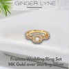 Wedding Ring Set for Women Halo CZ  White Gold Sterling Silver Engagement Ring Ginger Lyne Collection - 2 of 4