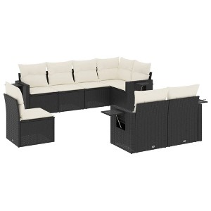 vidaXL Garden Sofa Set Black, Cream White - 1 of 4