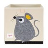 3 Sprouts Large 13 Inch Square Children's Foldable Fabric Storage Cube Organizer Box Soft Toy Bin, Gray Mouse - image 2 of 4