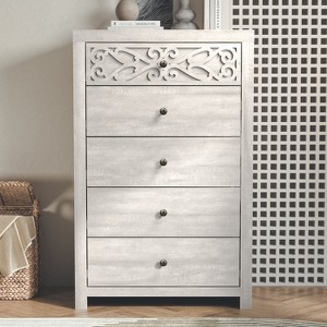 Galano Lophelia 5 Drawer 29.6 in. Wide Chest of Drawer in Dusty Gray Oak, Knotty Oak - 1 of 4