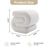 COWLOWN S-Shape Teddy Fabric Ottoman Makeup Stool Footstool, 250LBS Capacity, No-Assembly, Anti-Slip for Living Room/Bedroom/Sofa Side - 2 of 4