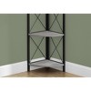 Vynxaria 60" Corner Bookshelf - Modern 4-Tier Etagere with Grey Wood-Look Finish - 3 of 4