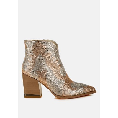 Mugler Rhinestones Embellished Ankle Women Boots