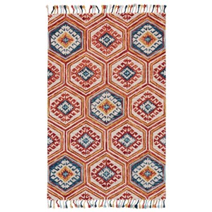 Abelia Transitional Moroccan Orange/Red/Blue Area Rug - 1 of 4